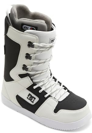 DC Shoes Men's Phase Adjustable Durable Lightweight Fleece-Lined Medium-Flex Lace-Up Snowboard Boots, EVA Memory Foam Liner, Off White, 8