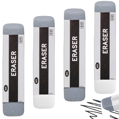 FunnAura 4 PCS Ink Rubbers Erasers, Double Head Sand Eraser for Pen, Correction Supplies for School Office