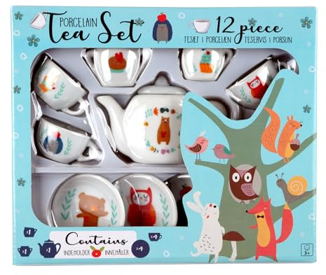 Barbo Toys - Teeservice Spielset - Little Woodies Teeset Set - 12-teiliges Porzellan-Teeset - Kinderküche Rollenspiel - Teeparty für Kinder