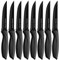 Ruffulon Coltelli da Cucina, Set di 8 Pezzi di Coltelli da Bistecca,Coltello da Tavola Ultra Affilato,Posate in Acciaio Inox,Coltello Bistecca Seghettato Nero,Coltelli da Cucina Professionali