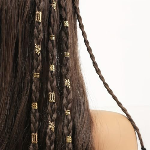 OUDQFCJ Dreadlocks de Trenza de Pelo 80 Piezas Clips de Pelo en Espiral 6 Estilos Accesorios para Pelo Trenzas,Accesorios para el Cabello Rubio,Ajustables,Adecuados para Hombres,Mujeres