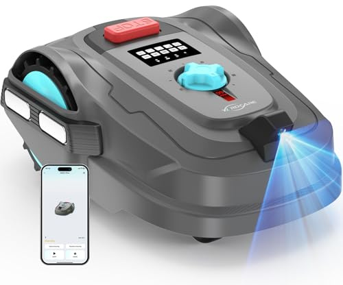 YARDCARE M800Plus Robot Tagliaerba Senza Filo Perimetrale, 800 m², Posizionamento GPS + Visione AI, Robot Tosaerba, Modalità di Taglio a U, Rilevamento di 150 Ostacoli, Ricarica Automatica, App