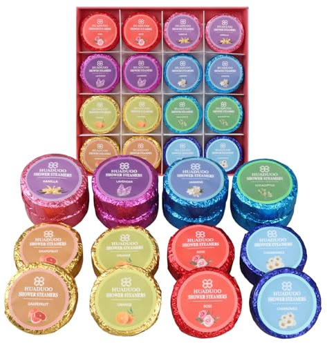 Shower Steamers Aromatherapy 16 Pack,Stress Relief 8 Scents,Birthday Gifts Set for Women,Mom,Wife,Her,Shower Bombs with Essential Oils,Self Care Relaxation Home SPA Shower Tablets