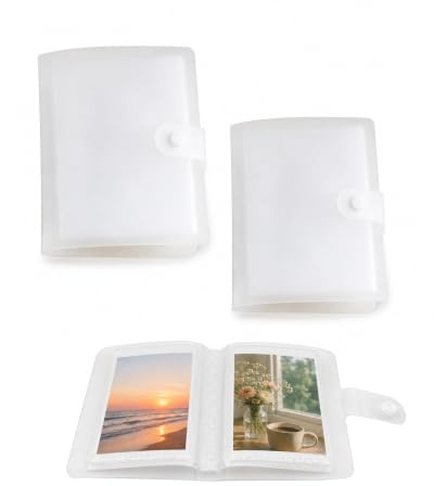 ZEMINRI 2 PCS Mini Photo Album Book 52 Pocket Photocard Books (Transparent) | Simple Frosted Small Photo Album Large Capacity Picture Albums Holds for 3 Inch Photos Photo Card Binde.