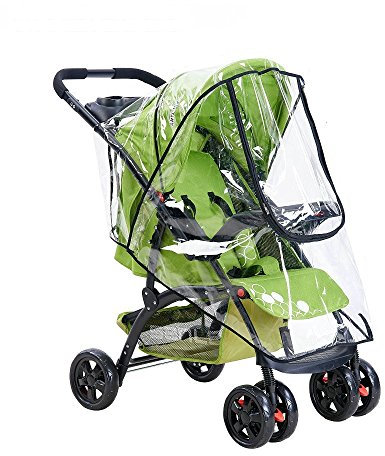 Fontee Baby Universal Regenschutz für Buggy und Sportwagen gute Luftzirkulation, verschließbares Kontakt-Fenster, einfache Montage an jedem Kinderwagen, PVC-frei