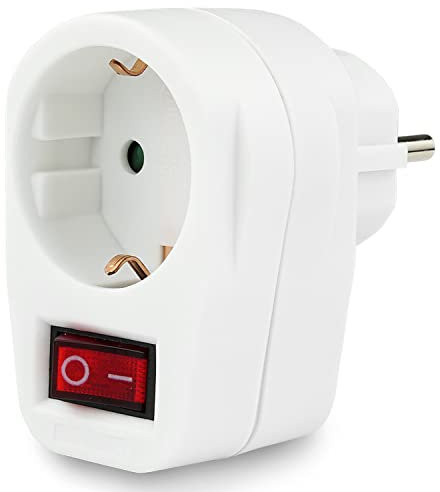 PerfectHD Presa con contatto di protezione – presa commutabile – spina commutabile – interruttore di sicurezza – interruttore illuminato