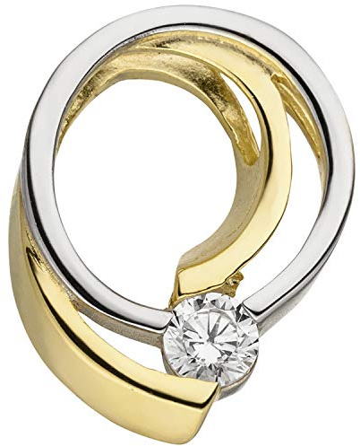 Jobo Damen-Anhänger aus 8 Karat 333 Gold Bicolor mit Zirkonia