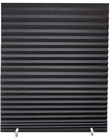 Changshade 6-Pack Pleated Paper Temporary Shades Cordless Light Filtering Cut to Size Temporary Paper Blinds for Indoor Windows of Office, Bedroom, Bathroom, Living Room, 36 W x 72 H, Black