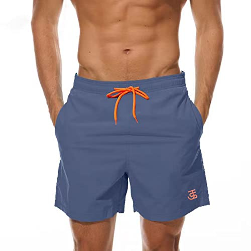 JustSun Costume Uomo Mare Costumi da Bagno Uomo Corto Piscina Pantaloncini Short Surf Uomo Mare Asciugatura Rapida Blu Denim XL