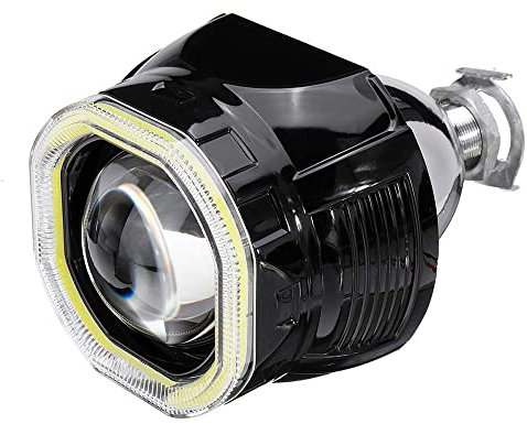 AIVYNA Faro Cuadrado De 2,5 Pulgadas H4 H7 LED Ojos De Ángel Halo Faros Delanteros Luces De Circulación Diurna DRL HID Kit De Lentes De Proyector De Xenón,Negro