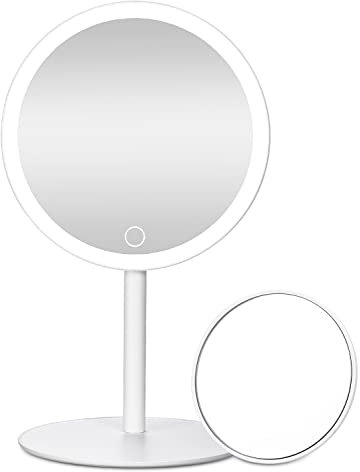 jutyum schminkspiegel mit Beleuchtung kosmetikspiegel,chminkspiegel stehend, Beleuchtung mit 3 Lichtfarben LED Einstellbare Helligkeit 70 Lichtperlen,10x Vergrößerungsspiegel kostenlos Für Make-up