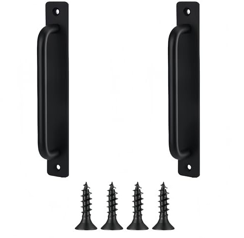 MIEGUIWOR 2 dörrhandtag av aluminium – högkvalitativt handtag med flera beläggningar, rostfritt och hållbart – elegant design för skåp, dörrar och lådor (inomhus/utomhus) (210 mm, svart)