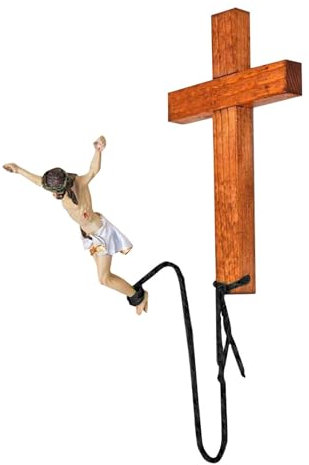Fulenyi Holzkreuz Wandkreuz aus Jesus Kreuz Christus Wandskulptur 18cm