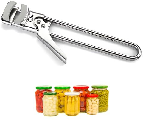 1 Pezzo Apriscatole Manuale Regolabile Regolabile in Acciaio Inox Strumento da Cucina Antiscivolo Apribottiglie per Cucina Ristorante Anziani Donne Bambino Artrite