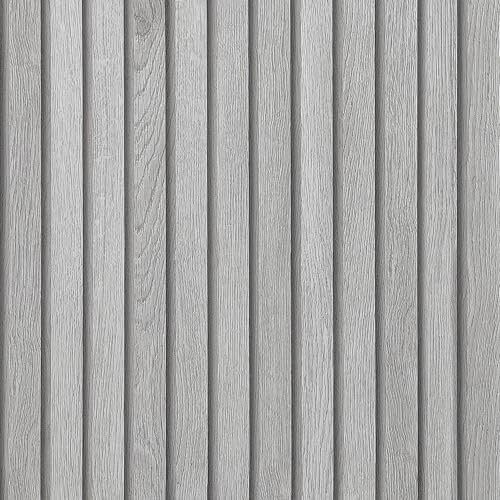 JSEVEM 40CM×3M Air Guide Verdickt Beige Weiß Grau Holzmaserung Holzoptik Gestreifte Tapete Selbstklebend 3D Dicker Möbelfolie Holzpaneele Holzfaser Selbstklebende Klebefolie Wand Möbelaufkleber