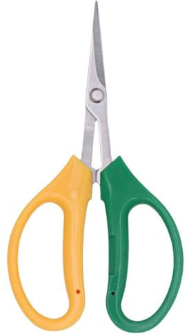 Generic Garden Pruning Shears, Stainless Steel Bypass Scissors, Contemporary Style, Straight Head, Round Point, Ambidextrous