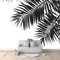 Feuilles De Palmier Noires Papier Peint Blanc Panoramique Peinture Murale Interieur pour Salon Chambre à Coucher D'Enfant Maison Décoration Murale 200x140 cm