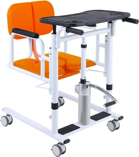 GLDWEY Silla Transferencia Ancianos, Silla de Baño para Mayores con Ruedas, Silla WC Personas Mayores, Silla Elevadora para Traslado de Pacientes, pto para Personas con Movilidad Reducida
