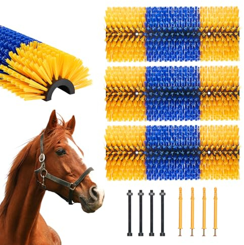 VEVOR Spazzola per Tiragraffi per Bestiame, Cavalli con 6 Viti, 43,5 x 19 cm, per Alleviare Prurito alla Schiena e Mantenere Pulizia, Spazzola per Toelettatura e Tiragraffi per Cavalli, Maiali 3 Pezzi