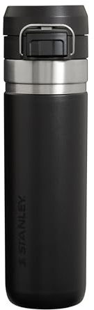 STANLEY 1913 Quick Flip Trinkflasche Edelstahl 0.71L - Hält 12+ Stunden Kalt - Wasserflasche BPA-Frei - Spülmaschinenfest - Druckverschlussdeckel - Thermosflasche Auslaufsicher - Black 2.0