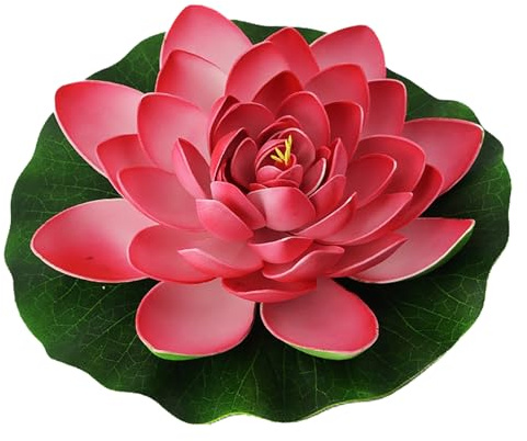 Artificiella lotusblommor flytande skumlotus dynor verklighetstrogna dekorativa dammväxter prydnader för pool akvarium dekoration (röd)