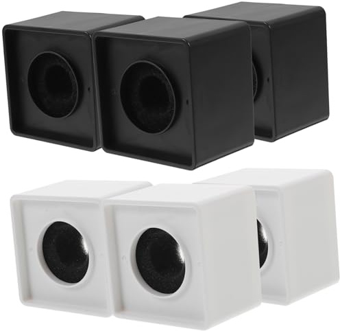LALADEFIEE 6pcs Microphone Isolation Flag Cubes with Rounded Corners Abs Material for Interview Tv Station Branding and Live Show Use Black and White