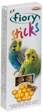 Fiory Sticks Budgie Treats Honey Flavour 60g High Protein Seed Treats for Budgerigars