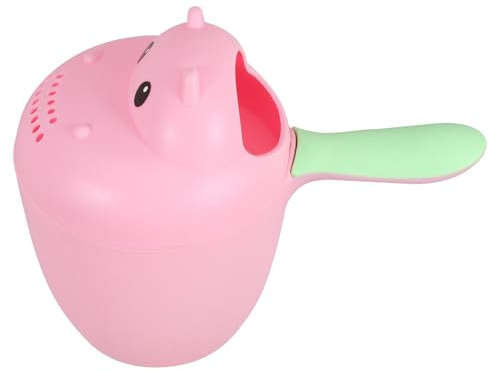 YARNOW Bath Rinser Hippo Shaped Large Pink Plastic Shampoo Rinse Cup for Hair Washing and ’S Bath Time