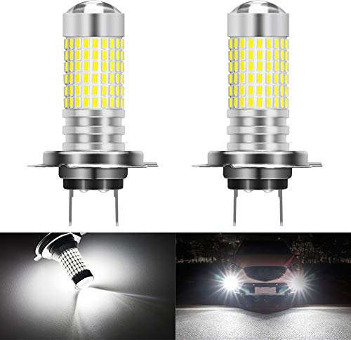 KATUR H7 LED Bombillas antiniebla 80W 3000LM 6500K Xenon Blanco con proyector para Conducir Luces de circulación diurnas DRL o Luces antiniebla (Paquete de 2)