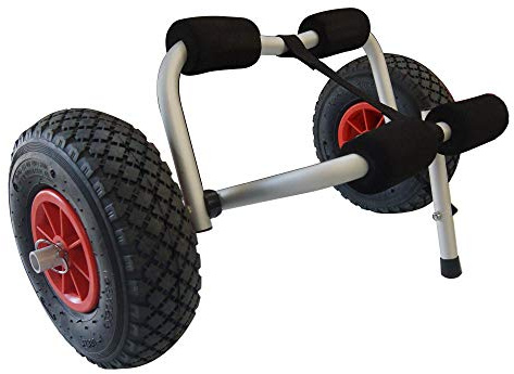 Riber Standard Kayak Trolley/Canoe/SUP/Surfboard - Lightweight - Suitable for Outdoor Use- Foldable - Removable Wheels - Large 10 Diameter Pneumatic Tyres - Capacity 36kg