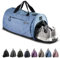 Fitgriff® Sporttasche & Reisetasche für Damen und Herren - mit Schuhfach & Nassfach - Tasche für Sport, Fitness & Reisen - Trainingstasche, Gym Bag (Light Blue, 48 x 26 x 25 cm (Small))