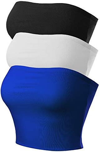 MixMatchy - Camiseta-Sujetador Tipo bandó sin Tirantes para Mujer, básica, sin Mangas, Espalda Descubierta, Casual, Sexi, para Salir al Aire Libre, Verano 2025, S