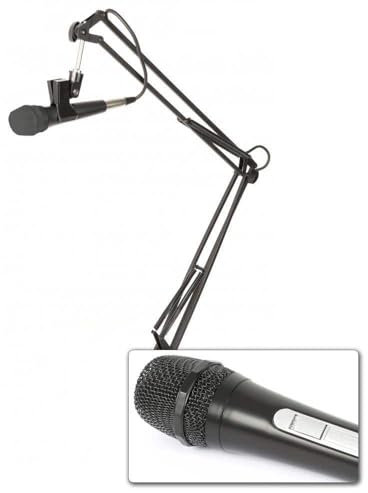 Fenton DM110 Set de micrófono dinámico con Brazo de transmisión, Cable XLR Integrado, Soporte Ajustable, Conectores XLR y Jack 6,3 mm, Ideal para Estudio, Podcast o Streaming