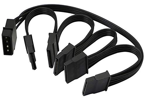 4pin IDE to 15 Pin SATA Splitter Power Cable,Gelrhonr LP4 to 5x15 Pin SATA Power Conversion Line Extension Y-Cable for Hard Disk