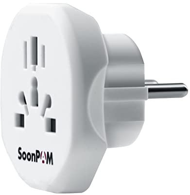 Reisestecker, Steckeradapter Welt zu Europa Reiseadapter Steckdosenkonverter 1 Packung Euro Steckdosenadapter für EU-Länder einschließlich Deutschland Italien Frankreich Spanien Griechenland