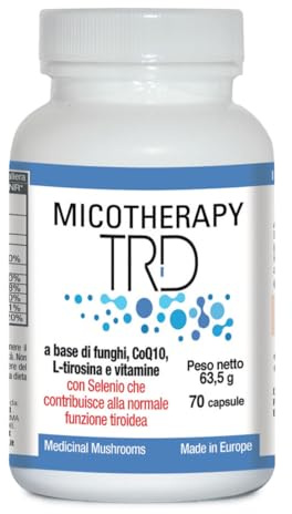 AVD REFORM | Micotherapy TRD – Integratore con Reishi, ABM, vitamine B, CoQ10, tirosina, selenio e iodio per vitalità, immunità e funzione tiroidea – 70 capsule – Prodotto in Italia