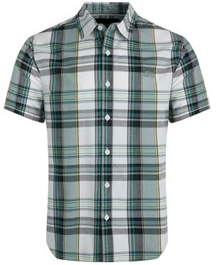 Weird Fish Judd Organic Cotton Short Sleeve Check Shirt Dusty White Size XL