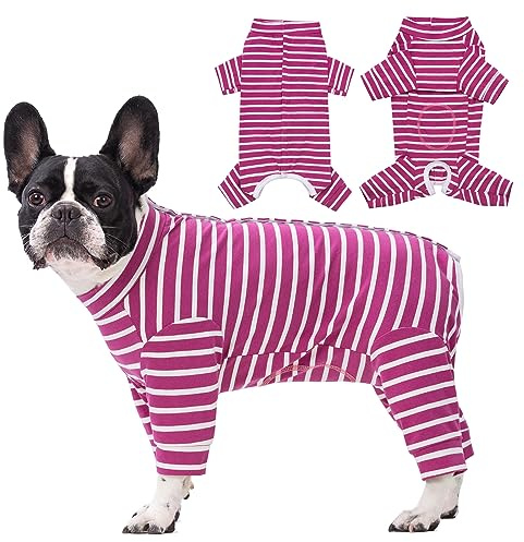 Axcimond Op Body Hund Langärmeliger Hundebody Nach Op für Kleine Mittelgroße Hunde Kastration Hund Hündin Rüde Welpen Pyjama Body Nach Op Hunde Wundschutz Anti Leck Operationsbody Hund