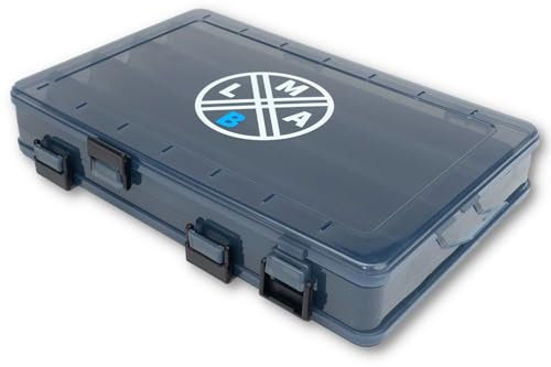 LMAB Köderbox Tackle Box Hardbait - 3 Größen - Wobbler Box, Angelbox für Wobbler doppelseitig, Wobblerbox, Hardbait Box, Angelköder Box, Box für Wobbler (L - Lange Teilung - 27x18x5 cm)