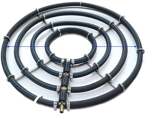 XRMXF Teich-Luftverteiler, Edelstahl, beschwerter Hydrokultur-Belüfter, KoiPond Tri-Ring, verbessert die Gesundheit von Fischen und Pflanzen (4 Schlaufen/Ø 45 cm)