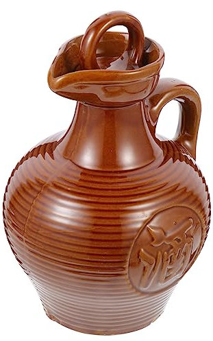 IMIKEYA Pichet à Vin En Céramique Rétro Poignée 1 Litre Récipient à Vin Portable Design Élégant Accessoire Pour Maison Et Restaurant Pour Servir