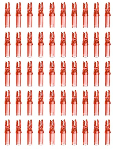 PATIKIL Nock per Frecce da Tiro con L'Arco 6,2mm 0.244, 50 Confezione Inserisci Sostituzione Cocca Freccia per Riprese, Rosso Trasparente