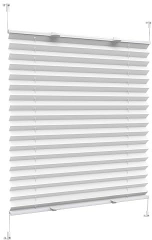 Tenda Plisse con Foratura Plissettata 80 x 80 cm, Opache e Traslucide Protezione, Tenda a Pacchetto Persiane, Blinds Tenda Plissettata, per Finestre, Bianco
