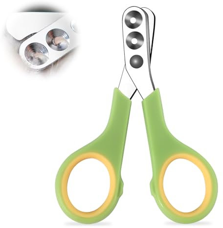 Krallenschere Katzen Krallenschneider Sicherheits Katzenkrallen Schneider Doppeltes Kreisförmiges Loch Katzen Nagelschere für Hunde Welpen Kaninchen und Kleintiere Grün