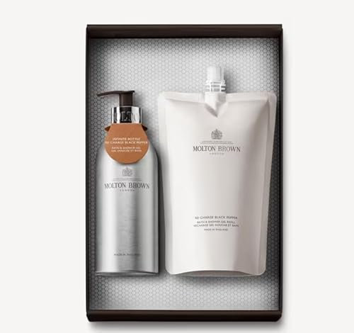 Molton Brown Re-charge Black Pepper Body Care Refill Bath & Shower Gel Gift Set