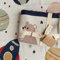 nidito Premium Bio-Baby-Decke Beige Weltall/Bio-Baumwoll-Decke Baby, 80x100 cm, 100% Bio-Baumwolle, Universum, Wolldecke ideal als Erstlings-/ Kuscheldecke