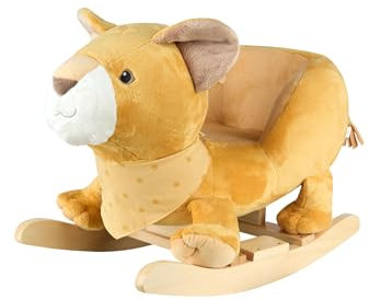 Sterntaler Balancín de león Leo – Caballo balancín de Peluche y Madera – Asiento Suave – Juguete balancín para niños pequeños – Interior – Idea de Regalo – Unisex, Amarillo Mate, Amarillo Mate