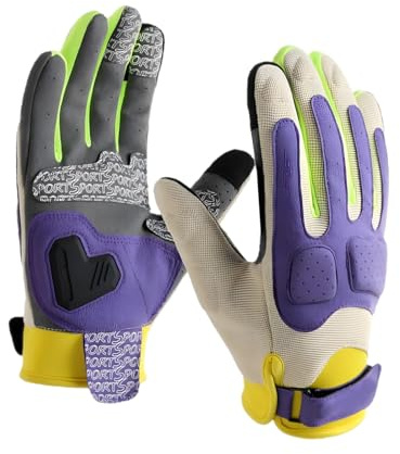 wkao Guantes de motocicleta para hombres y mujeres, color crepúsculo, transpirables, antideslizantes, de piel de fibra ultrafibra, talla M
