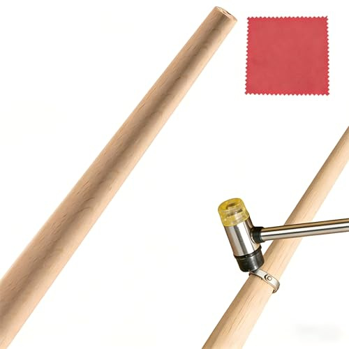 KinetiCore Wooden Ring Mandrel UK Sizes, 22cm Solid Wood Ring Sizer Measurement Tool, Ring Shaper Adjuster Stick for Jewellery Making, Ring Resizing & Craft Hobbyists