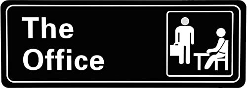 LUTER The Office Sign Acrylic Door Sign Self-Adhesive Easy Installation 3.2 x 9 x 0.2 Inches (Black and White)